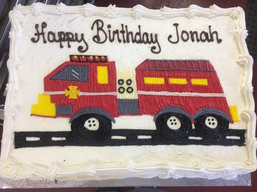 fire truck birthday cake
